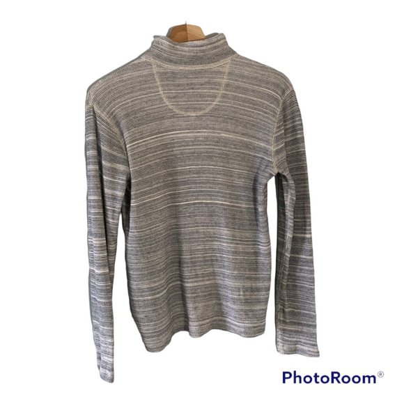 Tommy Bahama Cream and Gray Quarter Zip Cotton Pullover in Women’s Petit… - Picture 2 of 8